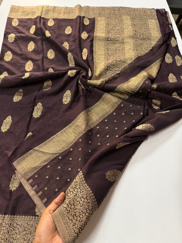 Big butta Georgette crepe beauty in brown- VARAHI50