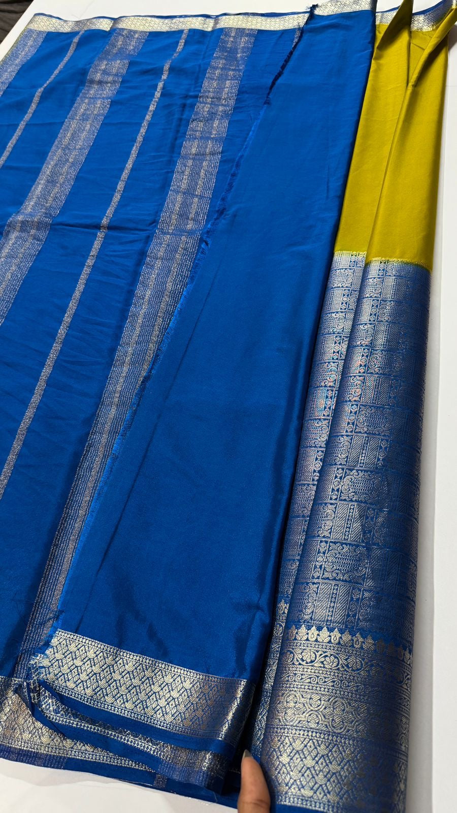 Half n Half Semi Mysore Crepe Silk Saree